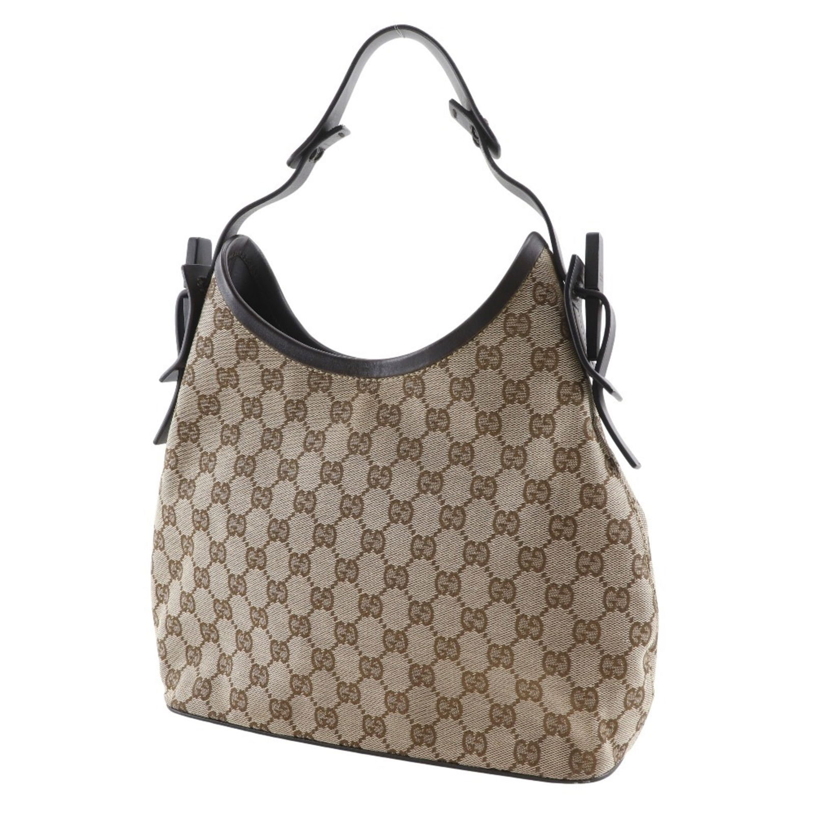 Canvas Gucci Shoulder Bag Gg - 2