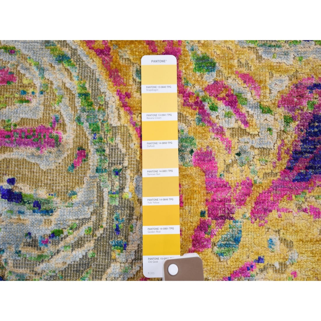 Rug 4'9"x6'7" THE LAVA Sari Silk With Textured Wool Hand Knotted - 4