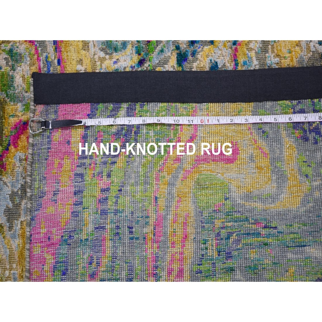 Rug 4'9"x6'7" THE LAVA Sari Silk With Textured Wool Hand Knotted - 7