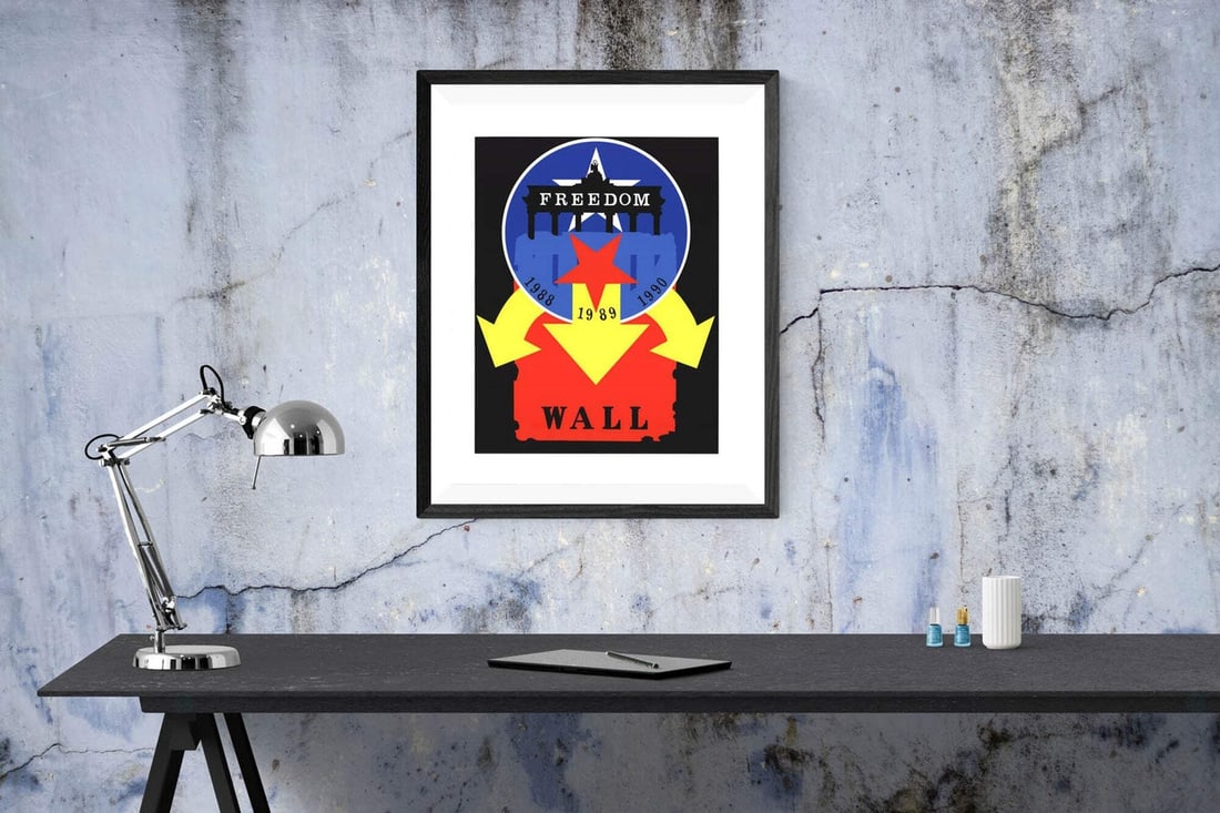 Yello ROBERT INDIANA The Wall 22" x 17" Serigraph 1997 Pop Art Black Blue Red - 3