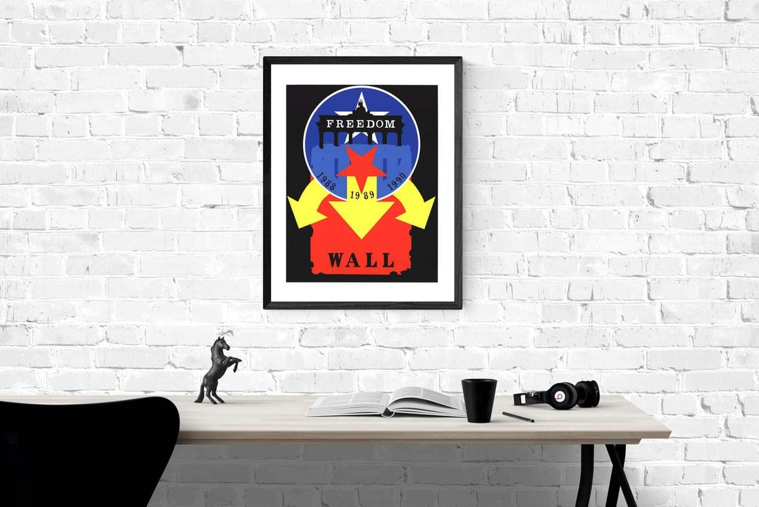 Yello ROBERT INDIANA The Wall 22" x 17" Serigraph 1997 Pop Art Black Blue Red - 4