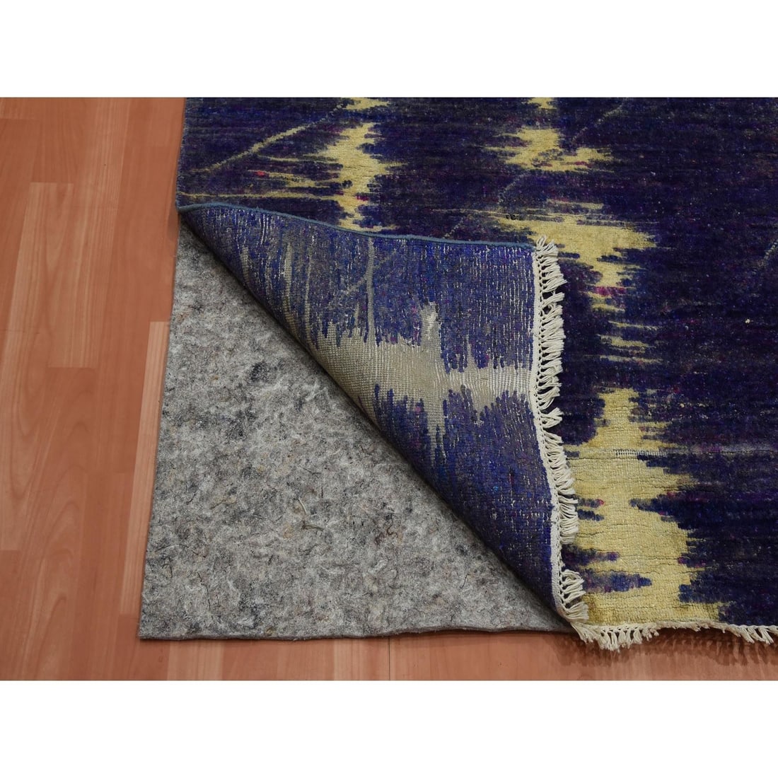 Rug 8'8"x12'1" Blue The Empire State Building Silk & Wool Hand Oriental - 4