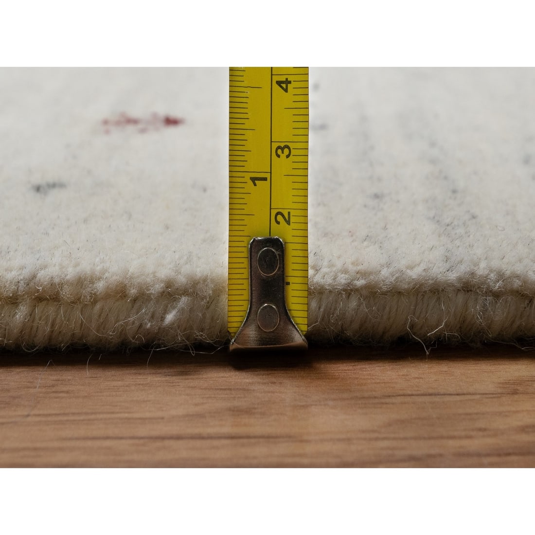 Rug 7'9"x9'8" Ivory Soft & Pure Wool Lori Buft Modern Design Hand Knotted - 10