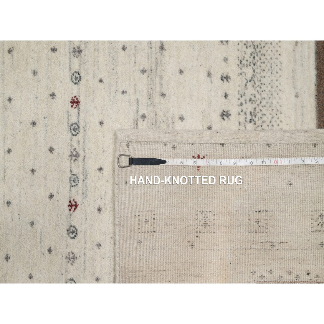 Rug 7'9"x9'8" Ivory Soft & Pure Wool Lori Buft Modern Design Hand Knotted - 11