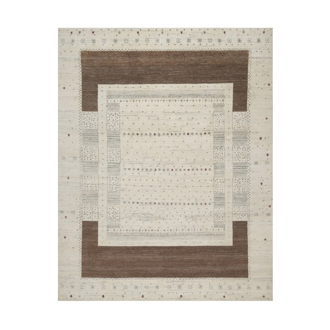 Rug 7'9"x9'8" Ivory Soft & Pure Wool Lori Buft Modern Design Hand Knotted (1 of 11)