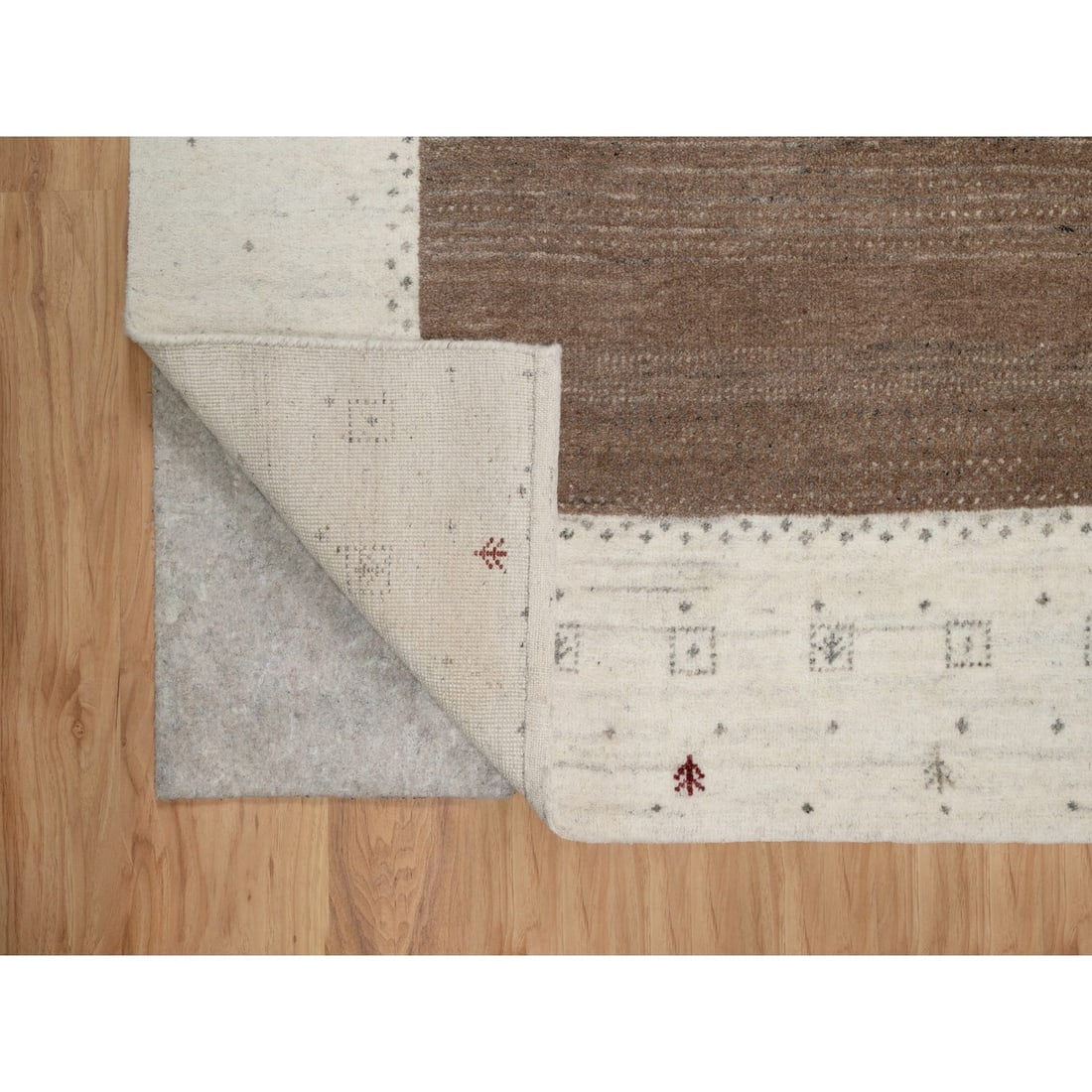 Rug 7'9"x9'8" Ivory Soft & Pure Wool Lori Buft Modern Design Hand Knotted - 4