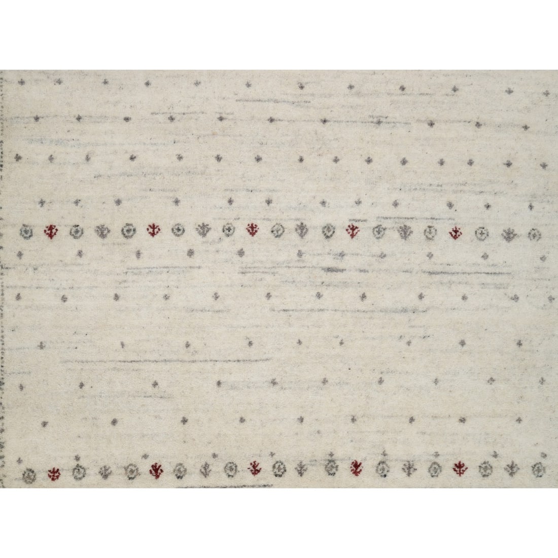 Rug 7'9"x9'8" Ivory Soft & Pure Wool Lori Buft Modern Design Hand Knotted - 8