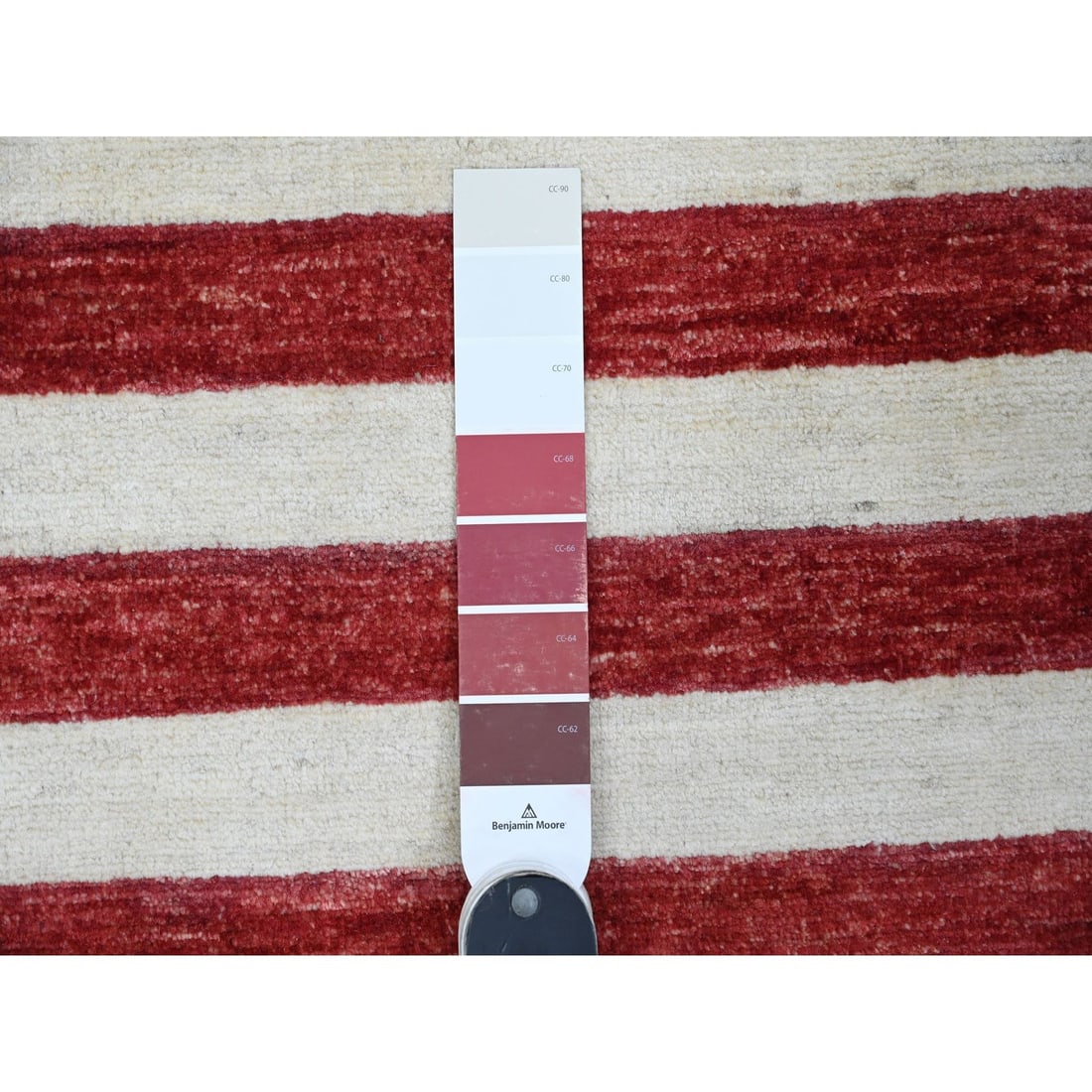 Rug 2'6"x4' Red American Flag Hand Knotted All Wool Peshawar Wall Hanging - 3