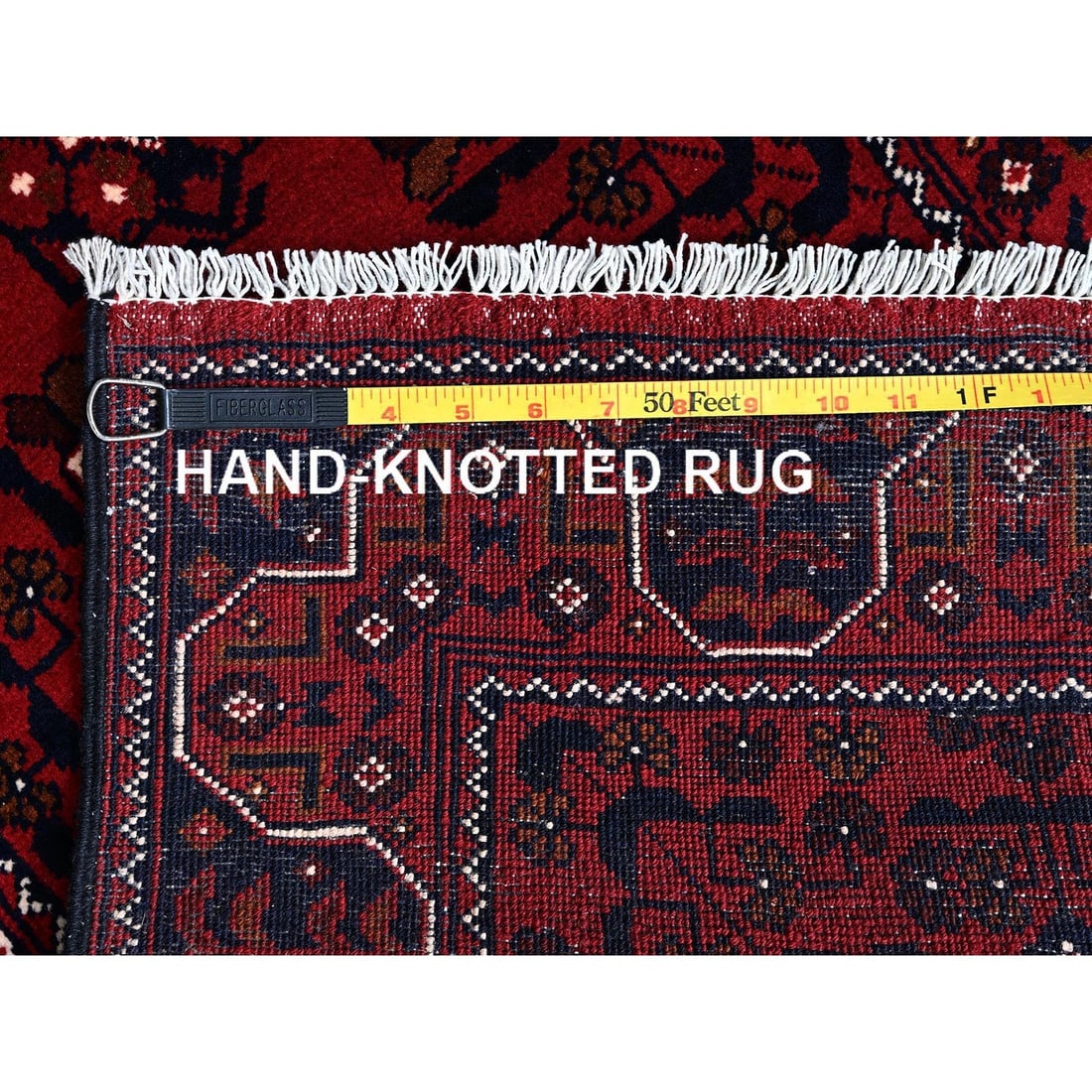 Rug 2'2"x5'4" Red Afghan Khamyab Tribal Design All Wool Hand Knotted Runner - 7
