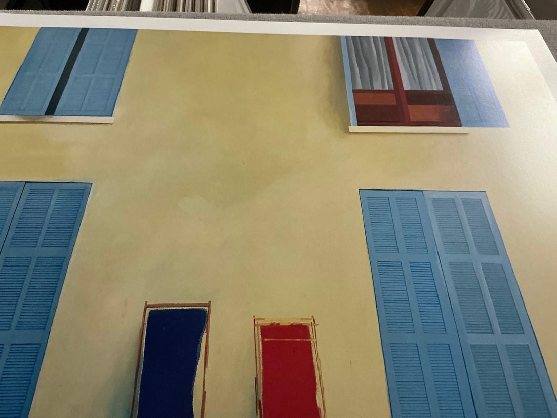 Art DAVID HOCKNEY Two Deckchairs Calvi 30" x 33" Poster 1985 Pop - 14