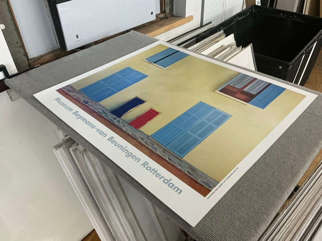 Art DAVID HOCKNEY Two Deckchairs Calvi 30" x 33" Poster 1985 Pop - 7