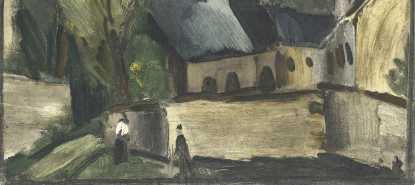 Lithograph - Maurice de Vlaminck - L'glise de Bougival - Vlaminck - Signed - 4