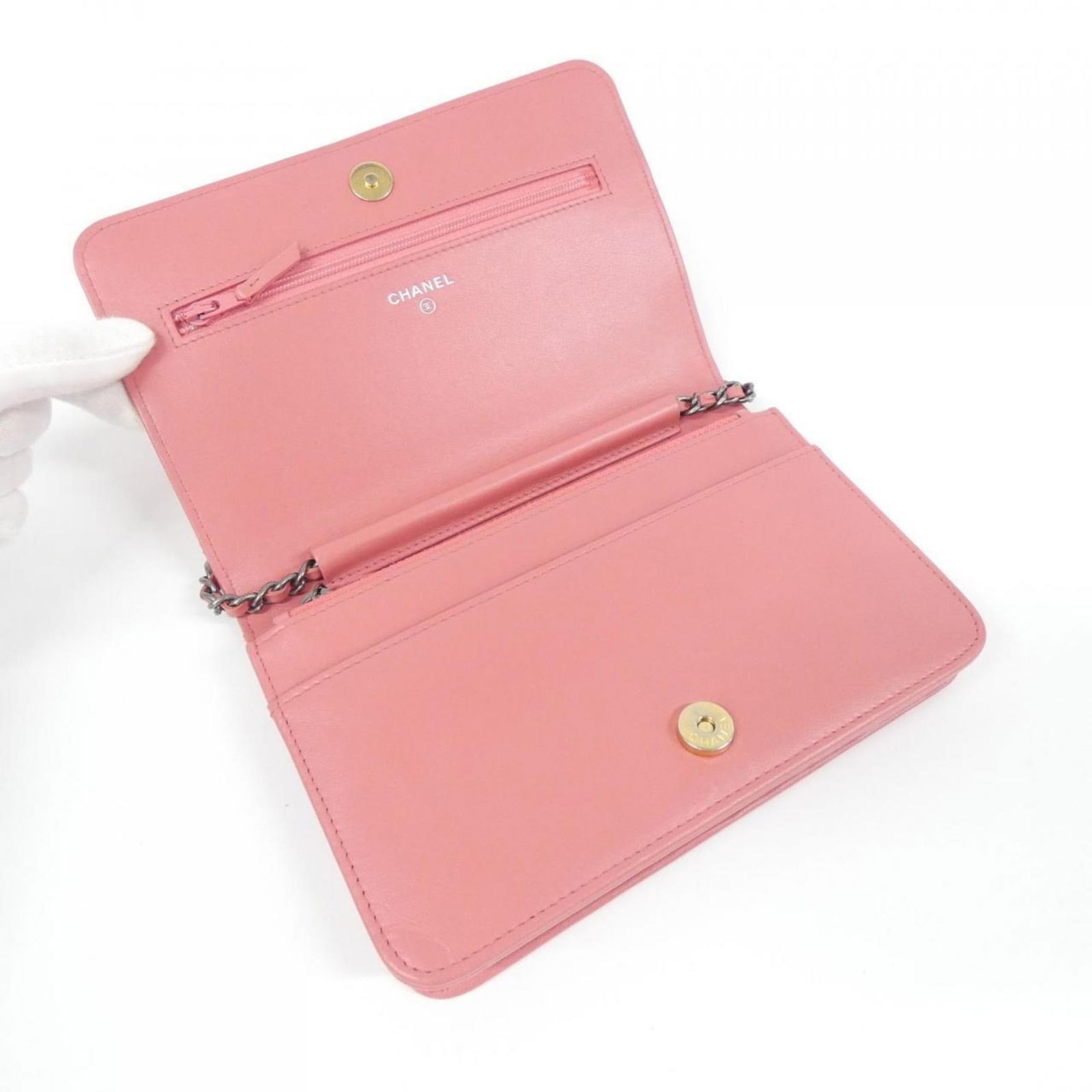 Leather Chanel Chain/ Shoulder Wallet - 7