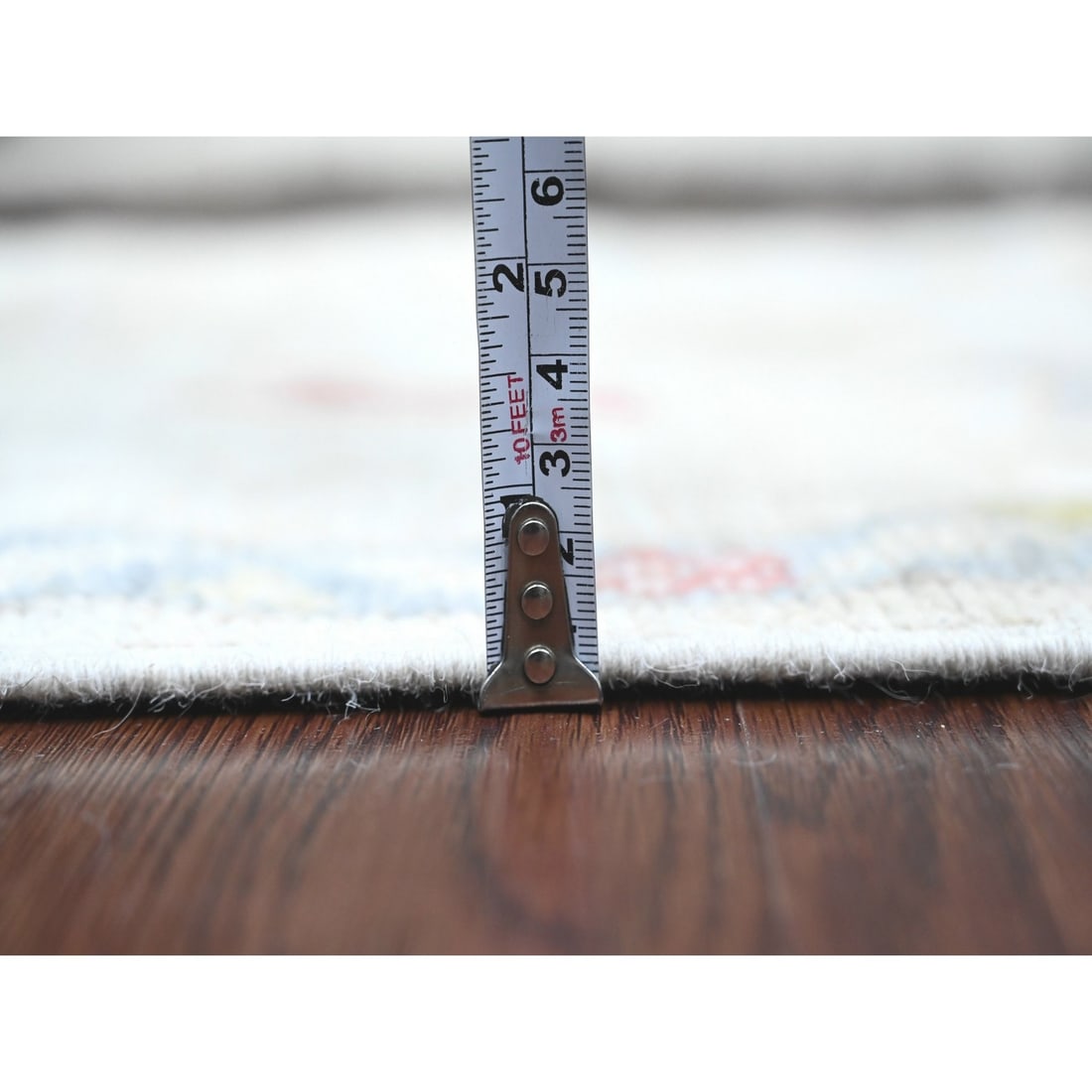 Rug 2'x3' White Afghan Angora Oushak Floral Pattern Hand Knotted Wool Mat - 5