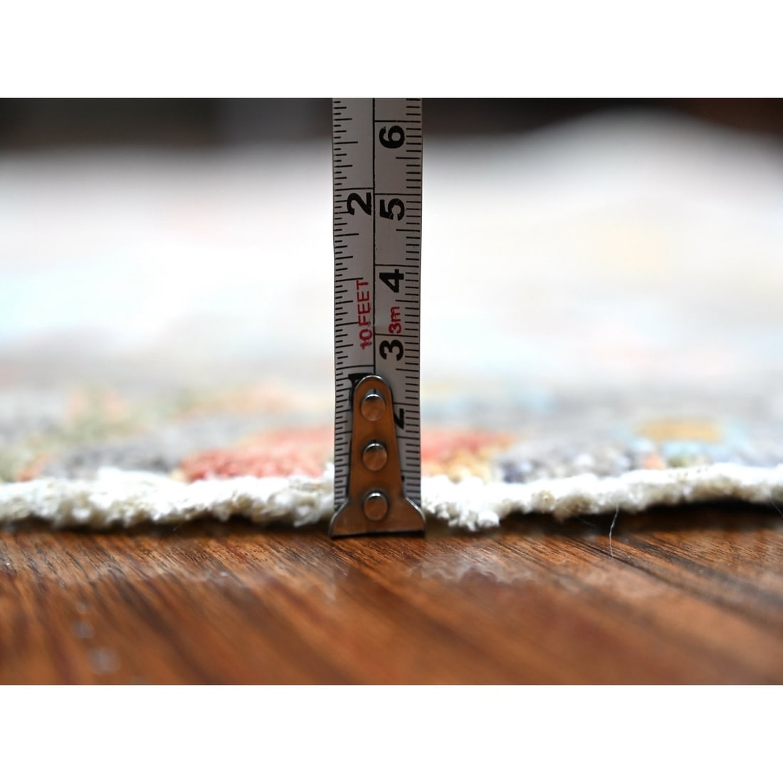 Rug 5'x5' Daphne Gray Hand Knotted Peshawar Birds of Paradise Wool Round - 5