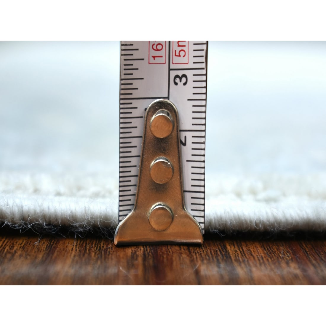 Rug 3'9"x6' Ivory Pure Wool Natural Dyes Hand Knotted Stone Wash Peshawar - 5