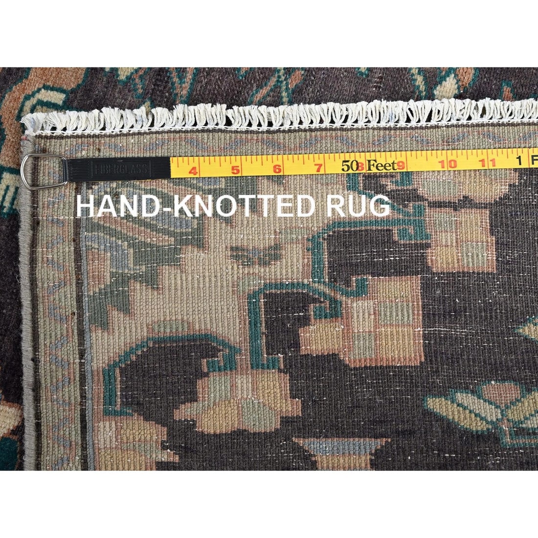 Rug 3'1"x9'4" Brown Vintage Zoroastrian Khamadan Wool Hand Knotted Runner - 7