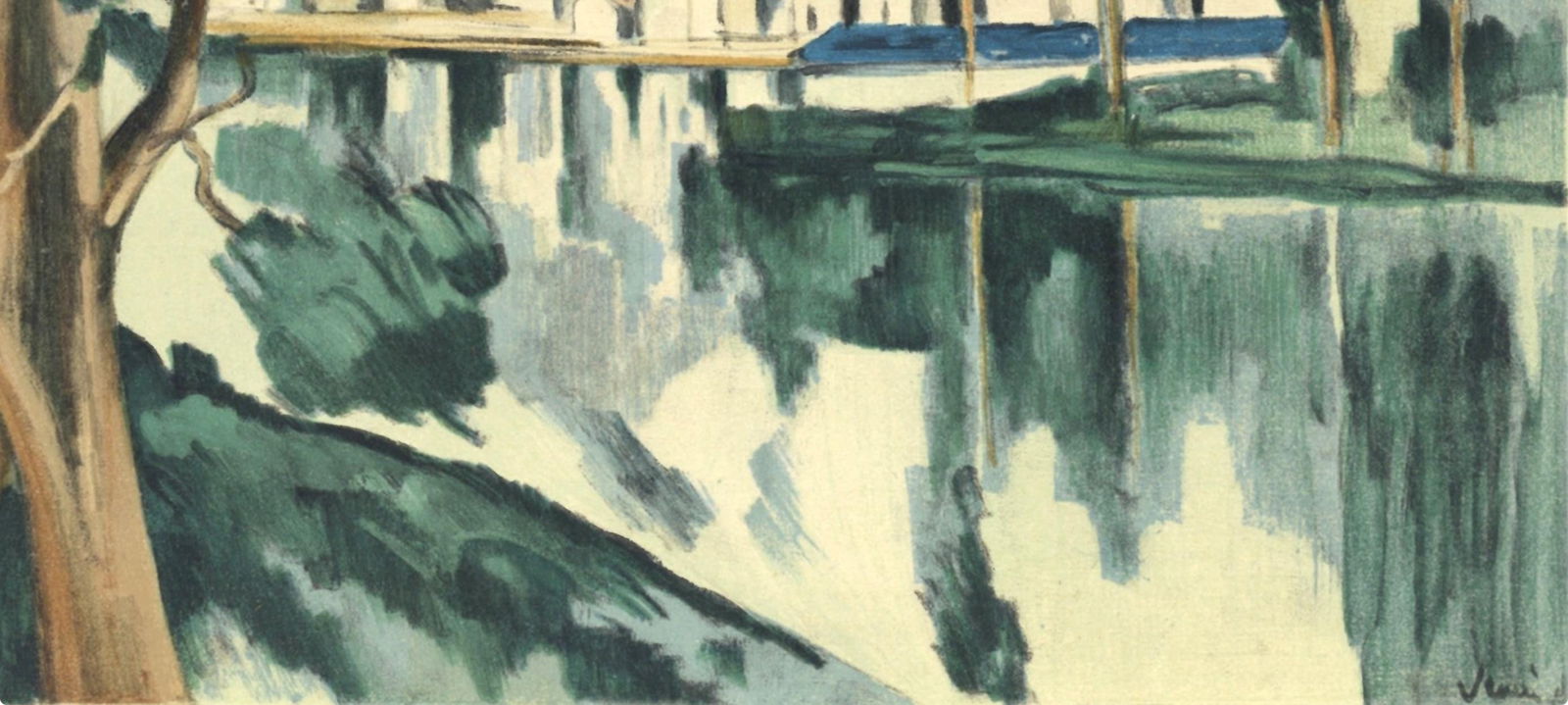 Lithograph - Maurice de Vlaminck - La Seine Chatou - Vlaminck - Signed - 3