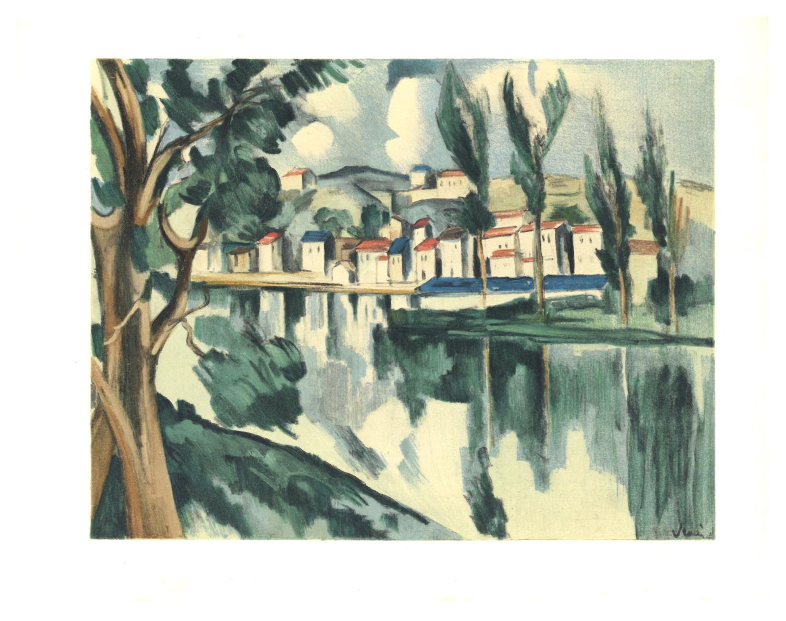 Lithograph - Maurice de Vlaminck - La Seine Chatou - Vlaminck - Signed - 5