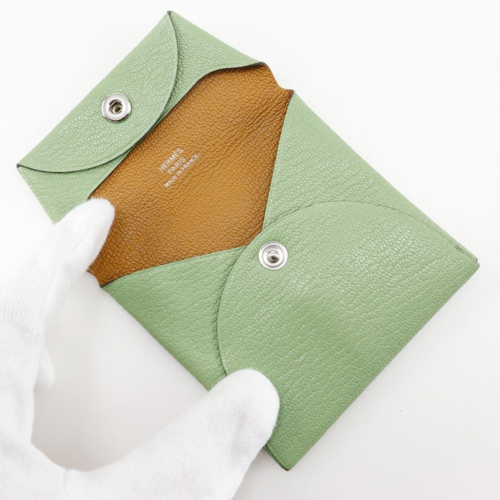 Leather Hermes Coin Purse/ Coin Case Chevre - 6