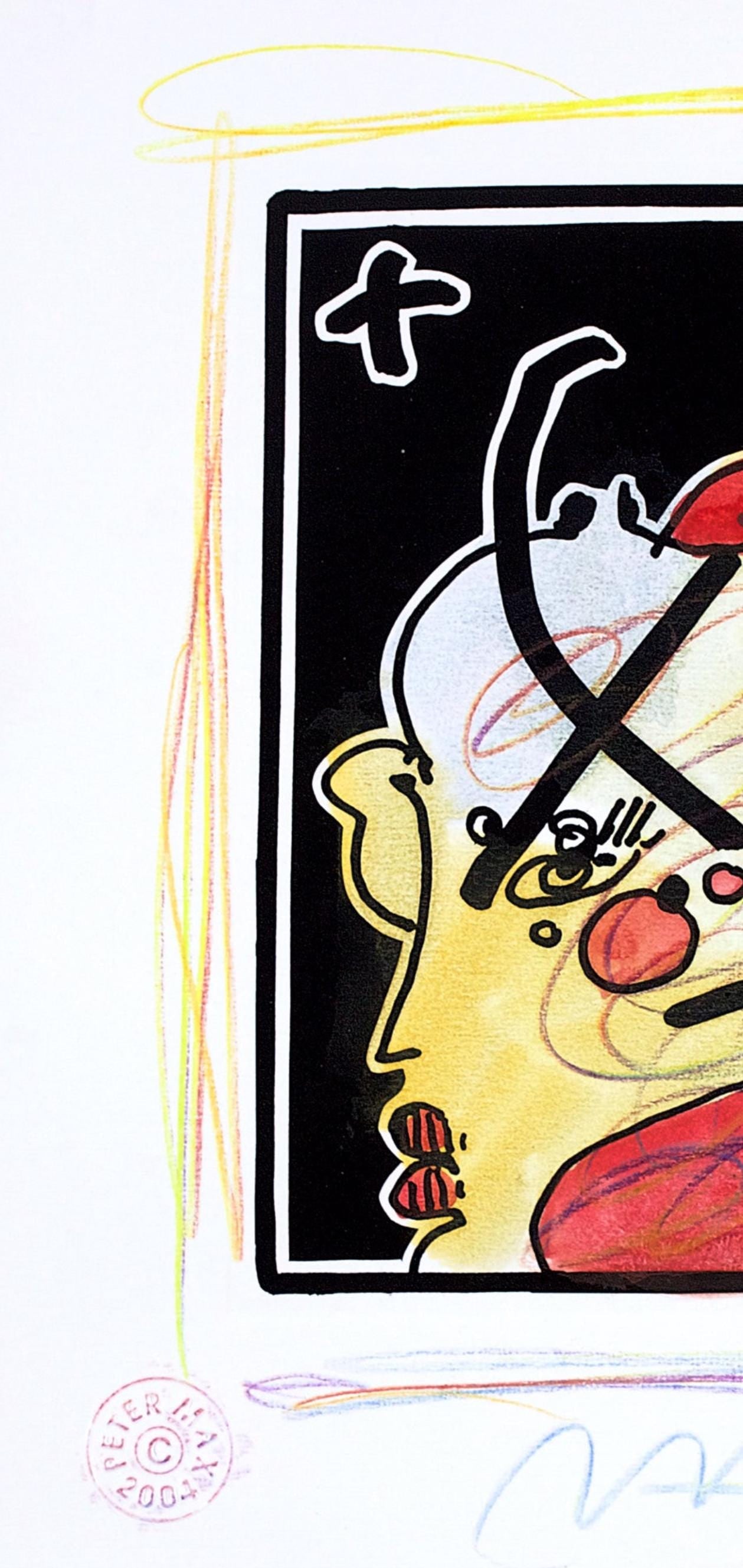 Official Edition Mixed Media - Peter Max - Profile - Black and White Series - Hand Signed - 3