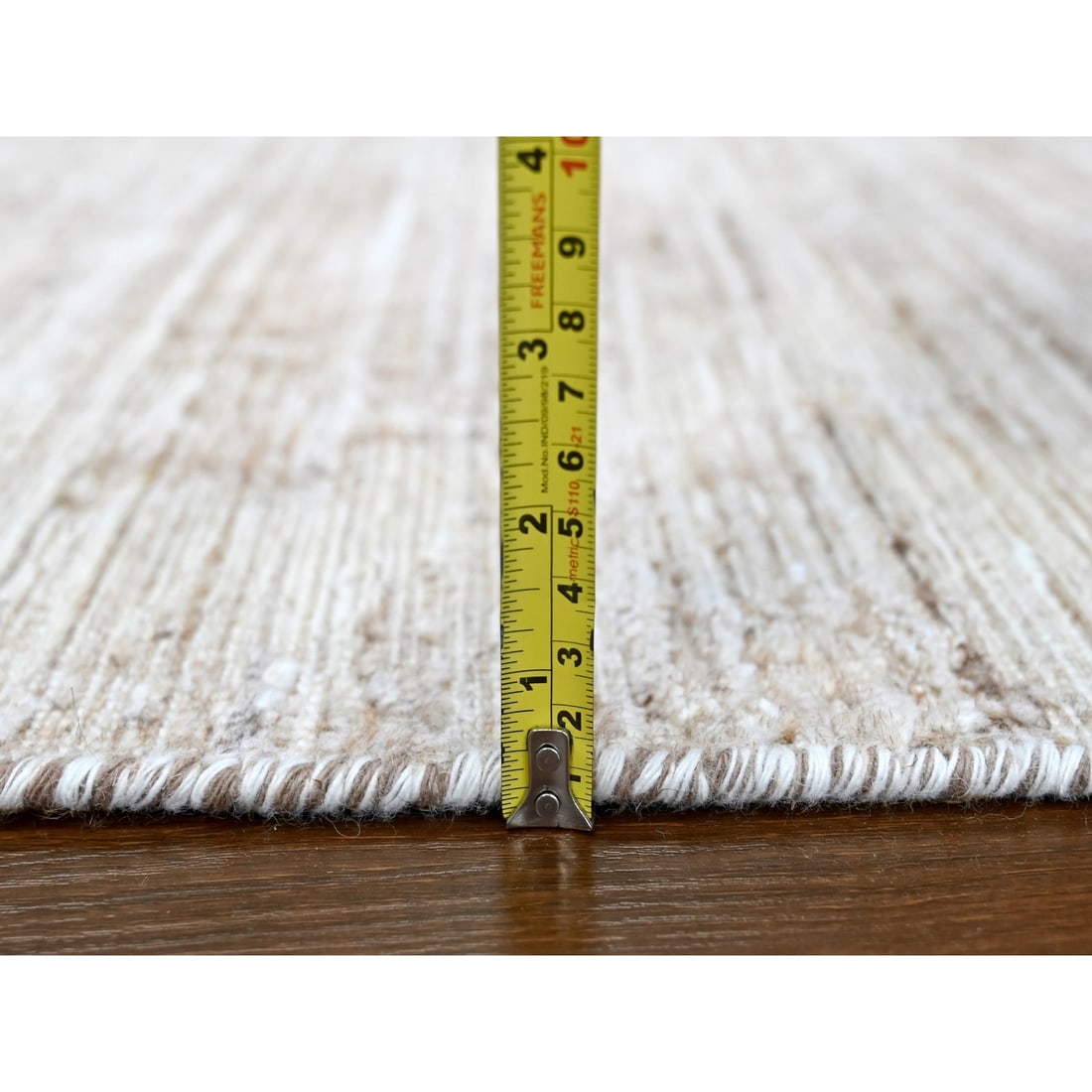 Rug 8'x10' Shades of Brown Hand Loomed Wool and Bamboo Silk Modern Design - 10