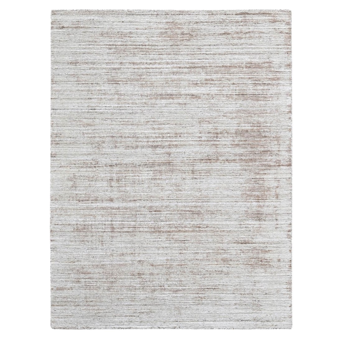Rug 8'x10' Shades of Brown Hand Loomed Wool and Bamboo Silk Modern Design (1 of 11)