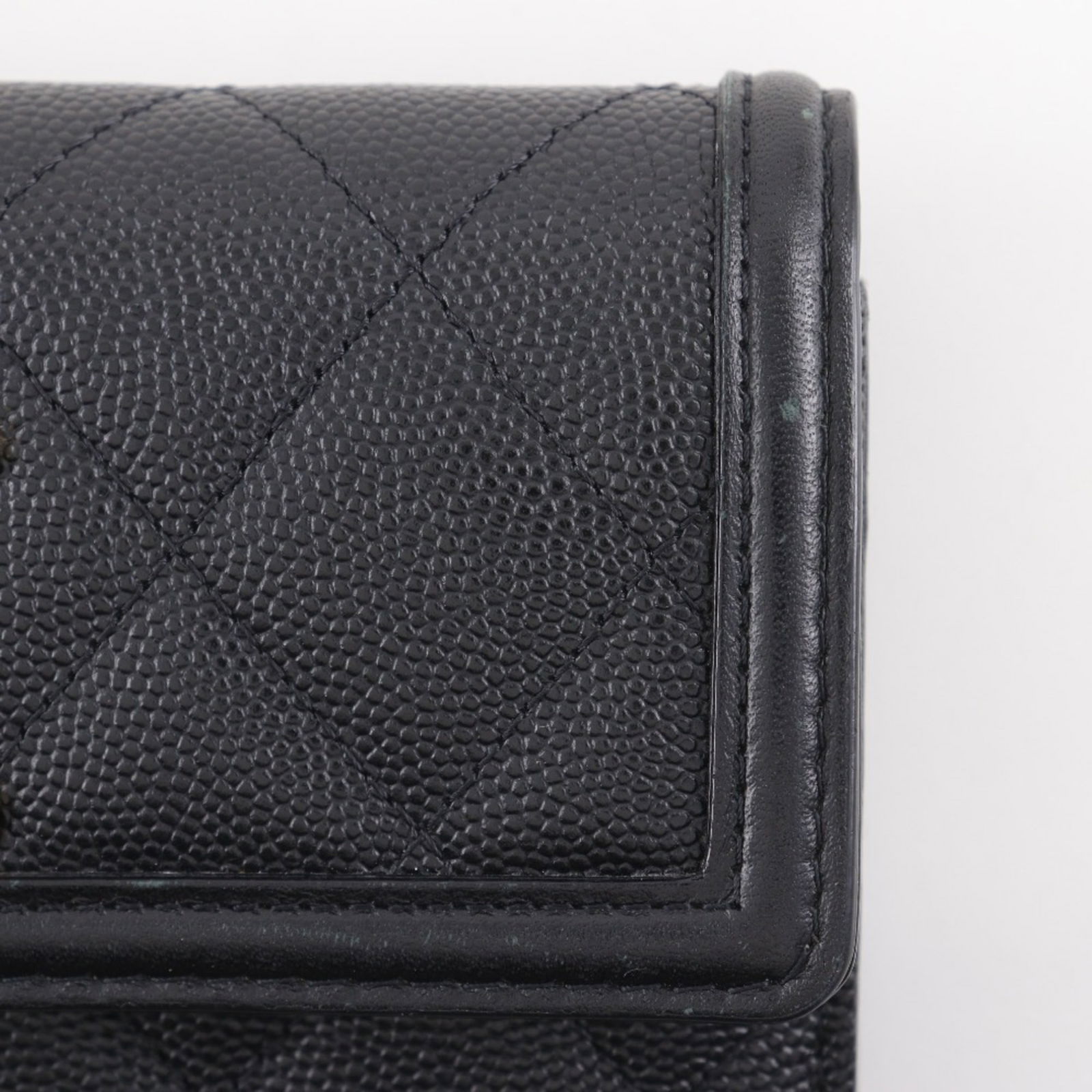 Calfskin Chanel Long Wallet (Bi-Fold) Grained - 10