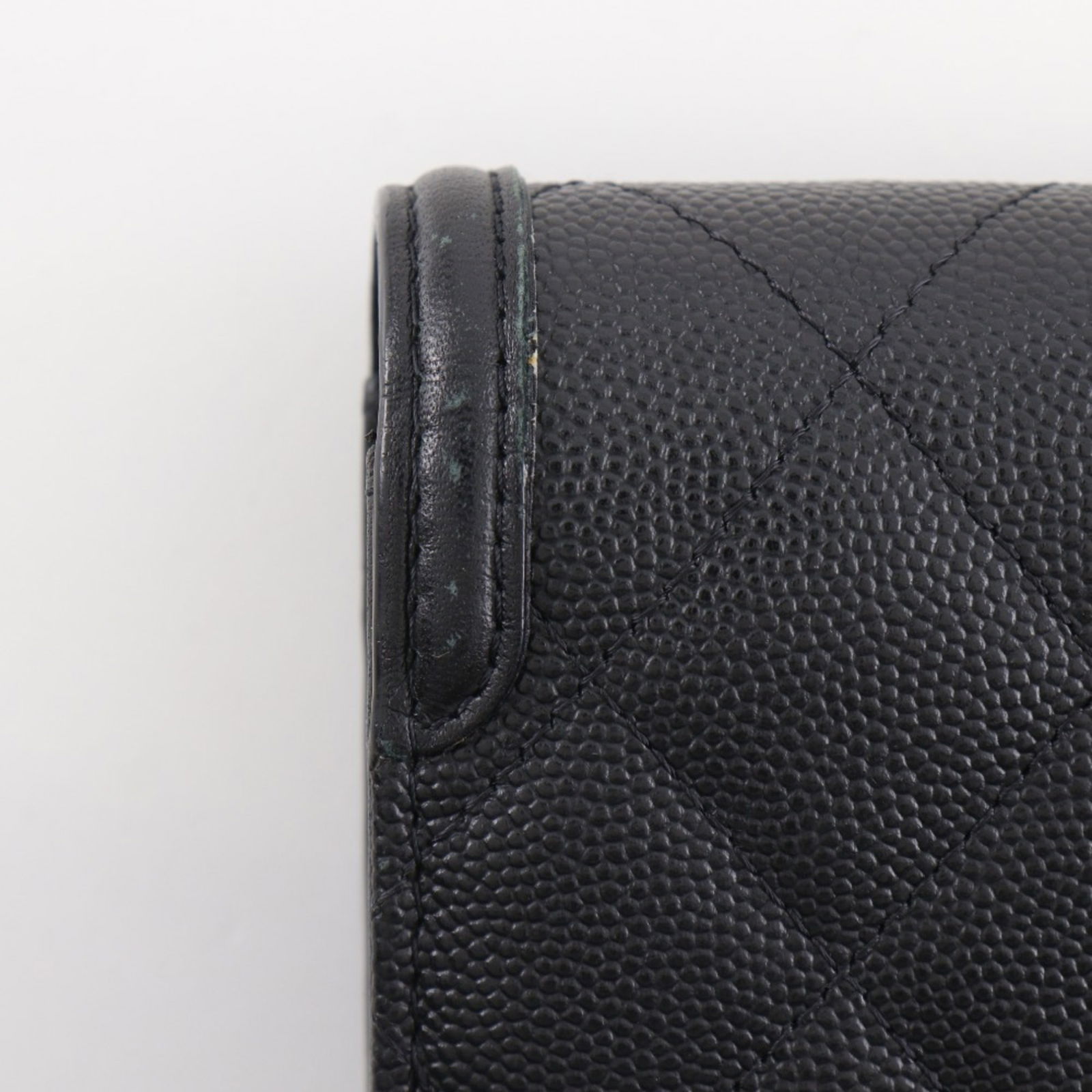 Calfskin Chanel Long Wallet (Bi-Fold) Grained - 11