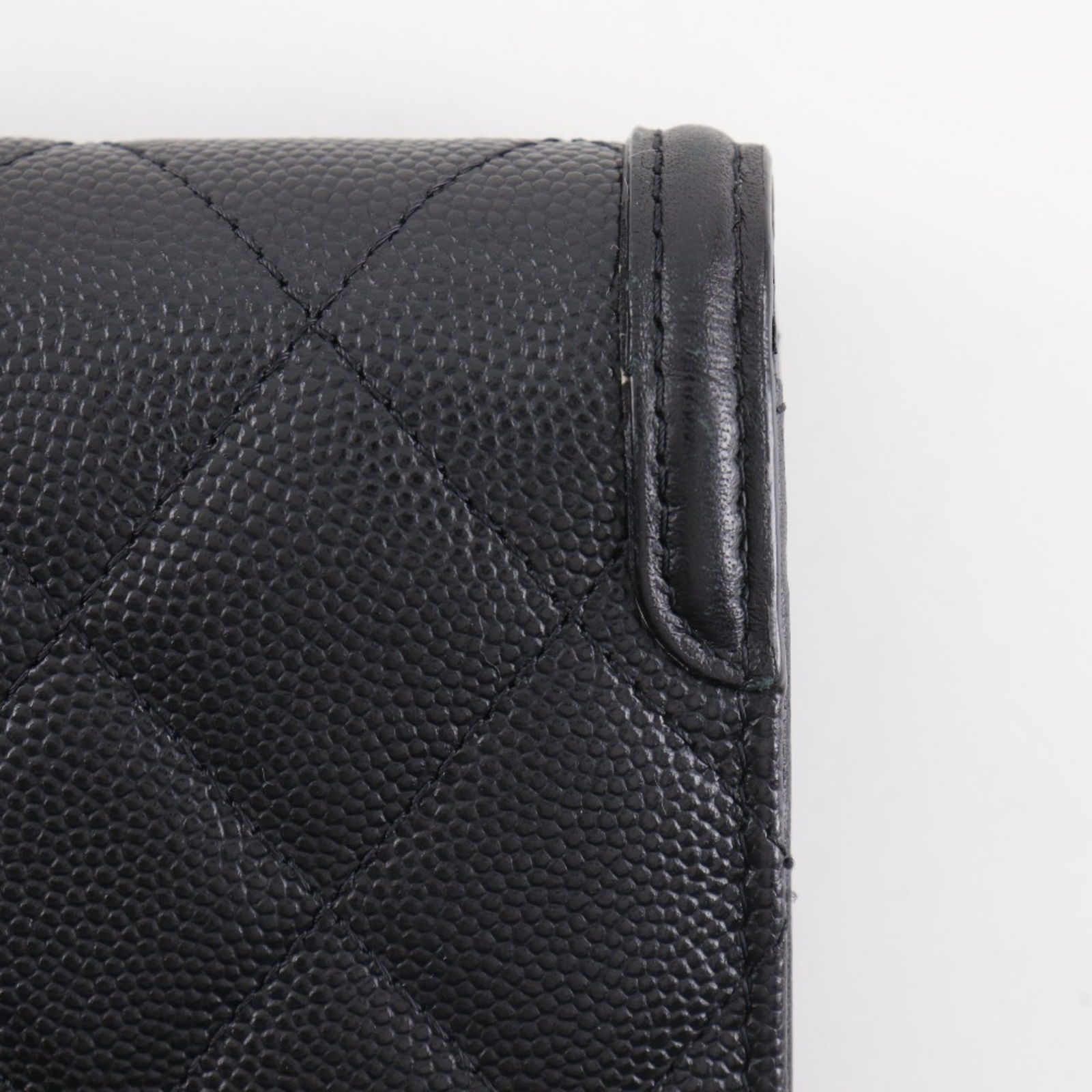 Calfskin Chanel Long Wallet (Bi-Fold) Grained - 12