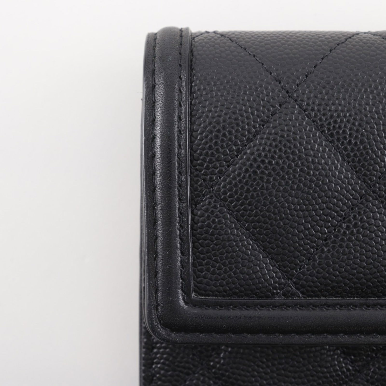Calfskin Chanel Long Wallet (Bi-Fold) Grained - 13