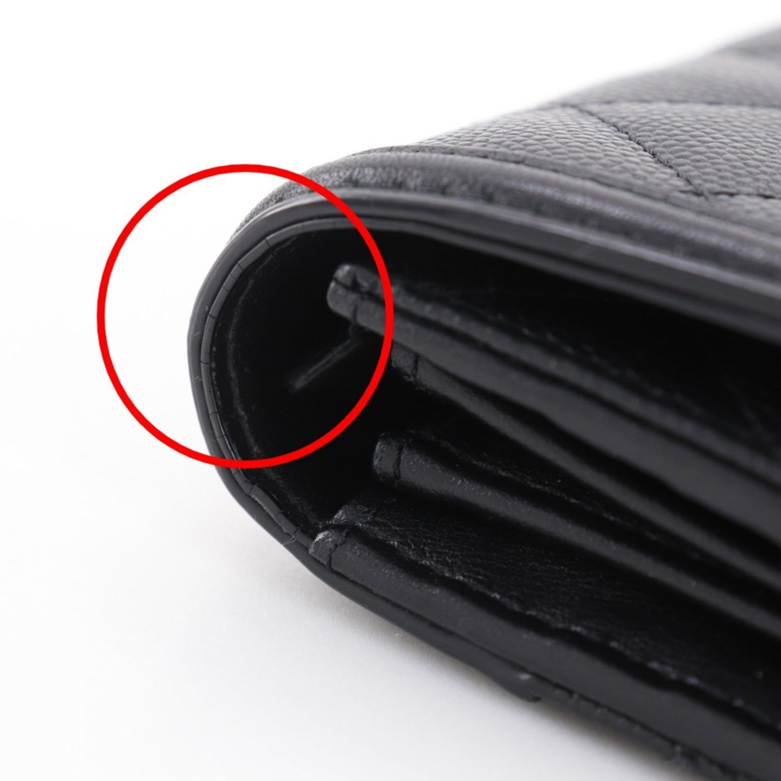 Calfskin Chanel Long Wallet (Bi-Fold) Grained - 15