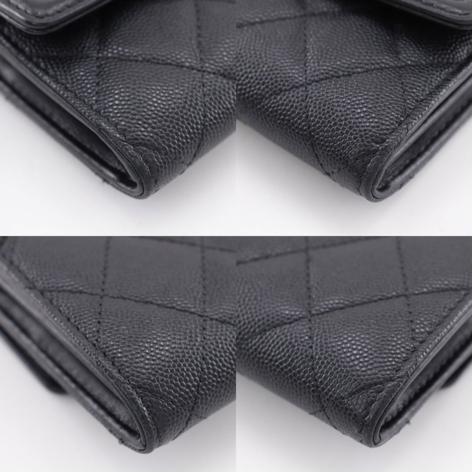 Calfskin Chanel Long Wallet (Bi-Fold) Grained - 4