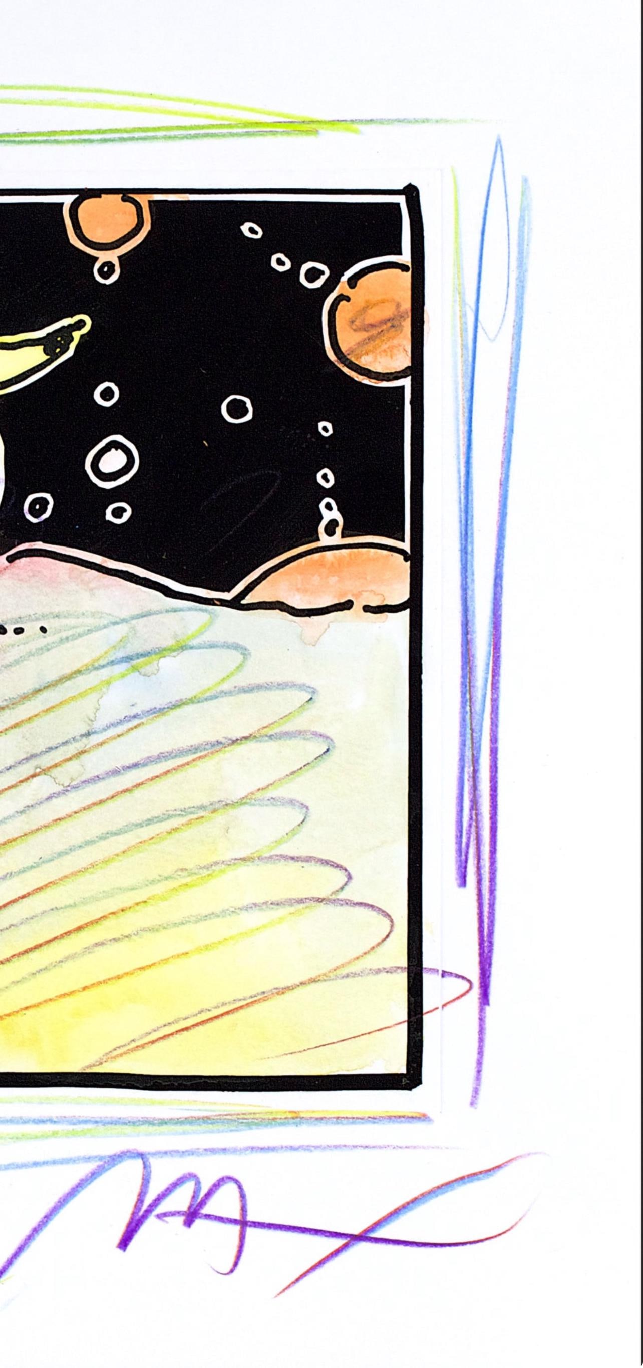 Official Edition Mixed Media - Peter Max - Sage - Black and White Series - Hand Signed - 4