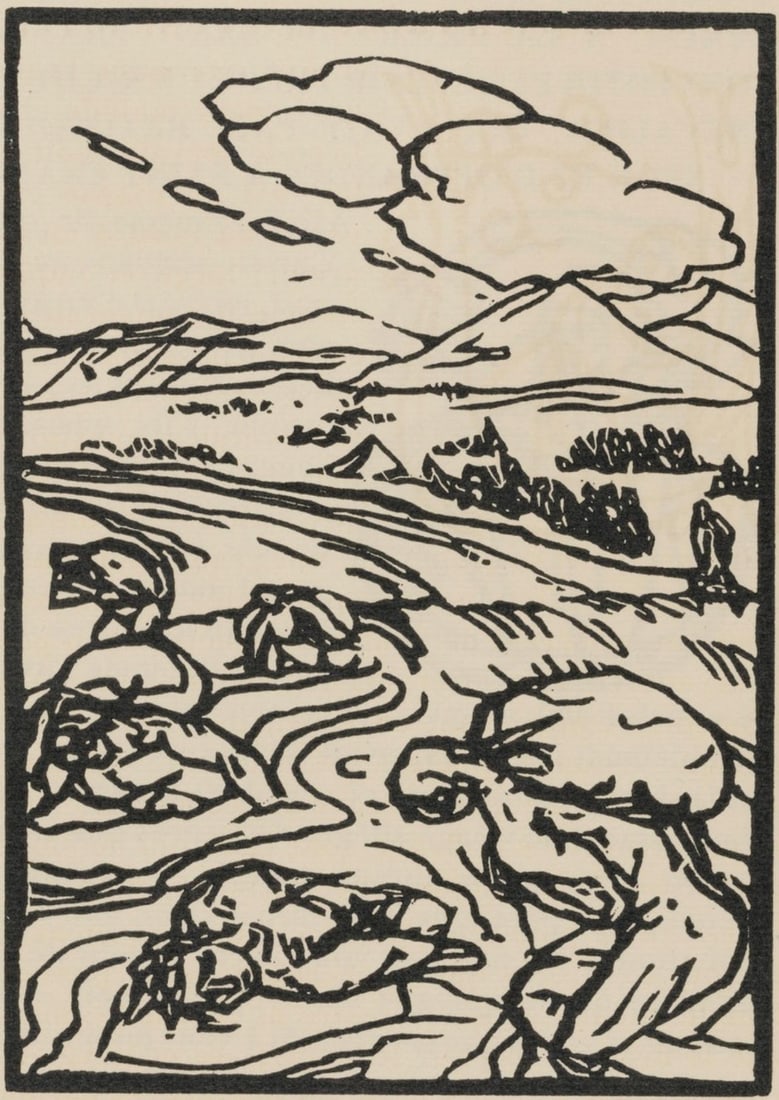 Woodcut - mile Bernard - Composition (Morane - No. 100) - Les Petites Fleurs de St. Franoise - 2