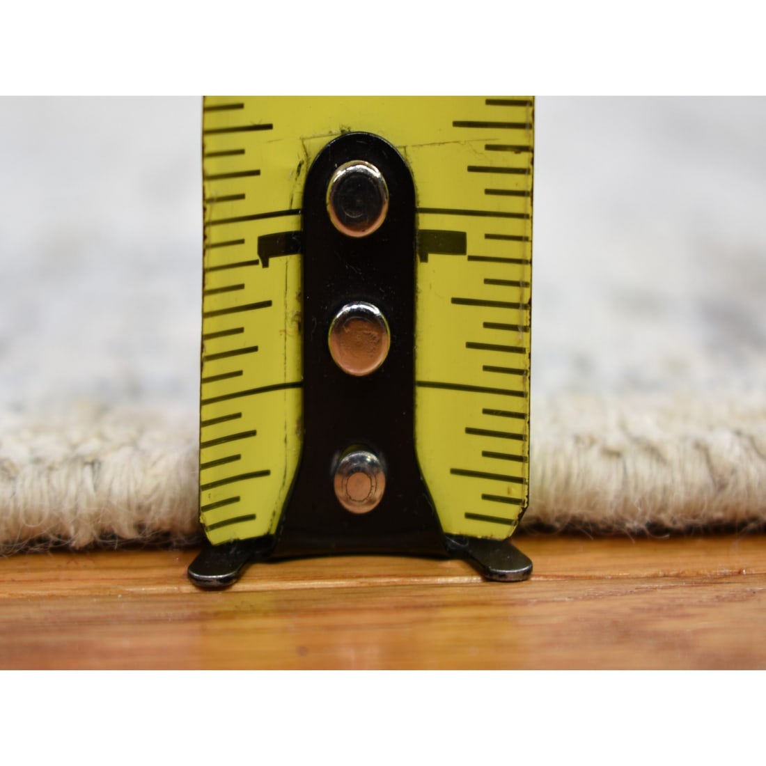 Rug 6'x9'5" Gray Pure Silk & Textured Wool Oushak Geometric Motif - 7