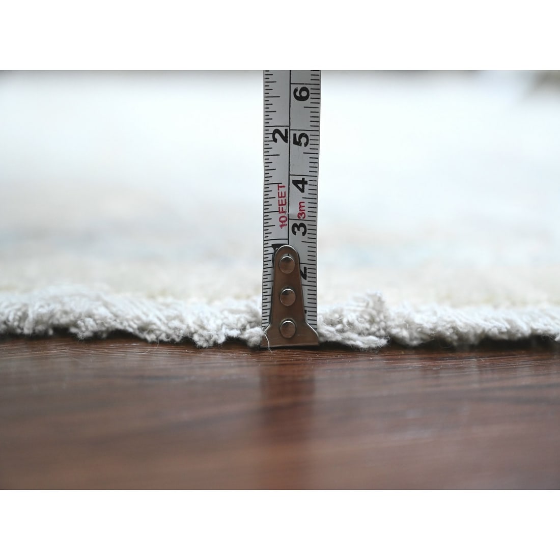 Rug 5'9"x5'9" Ivory Heris All Over Design Pure Wool Hand Knotted Round - 5