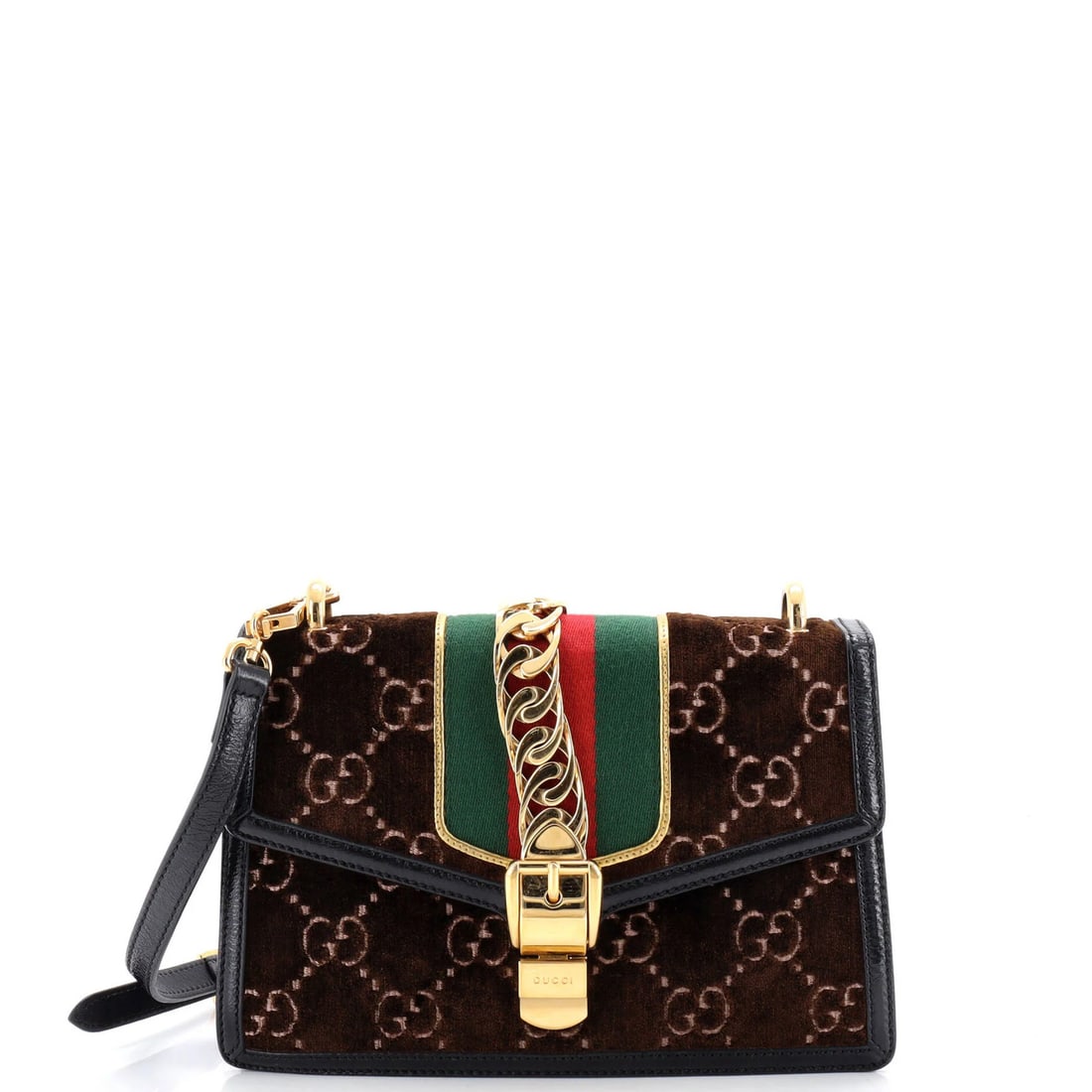 Small Gucci Sylvie Shoulder Bag GG Velvet: Small Gucci Sylvie Shoulder Bag GG Velvet This listing features Small Gucci Sylvie Shoulder Bag GG Velvet. Item specifics are provided below. Item Specifics: Brand: Gucci Exterior Material: Velvet Sty