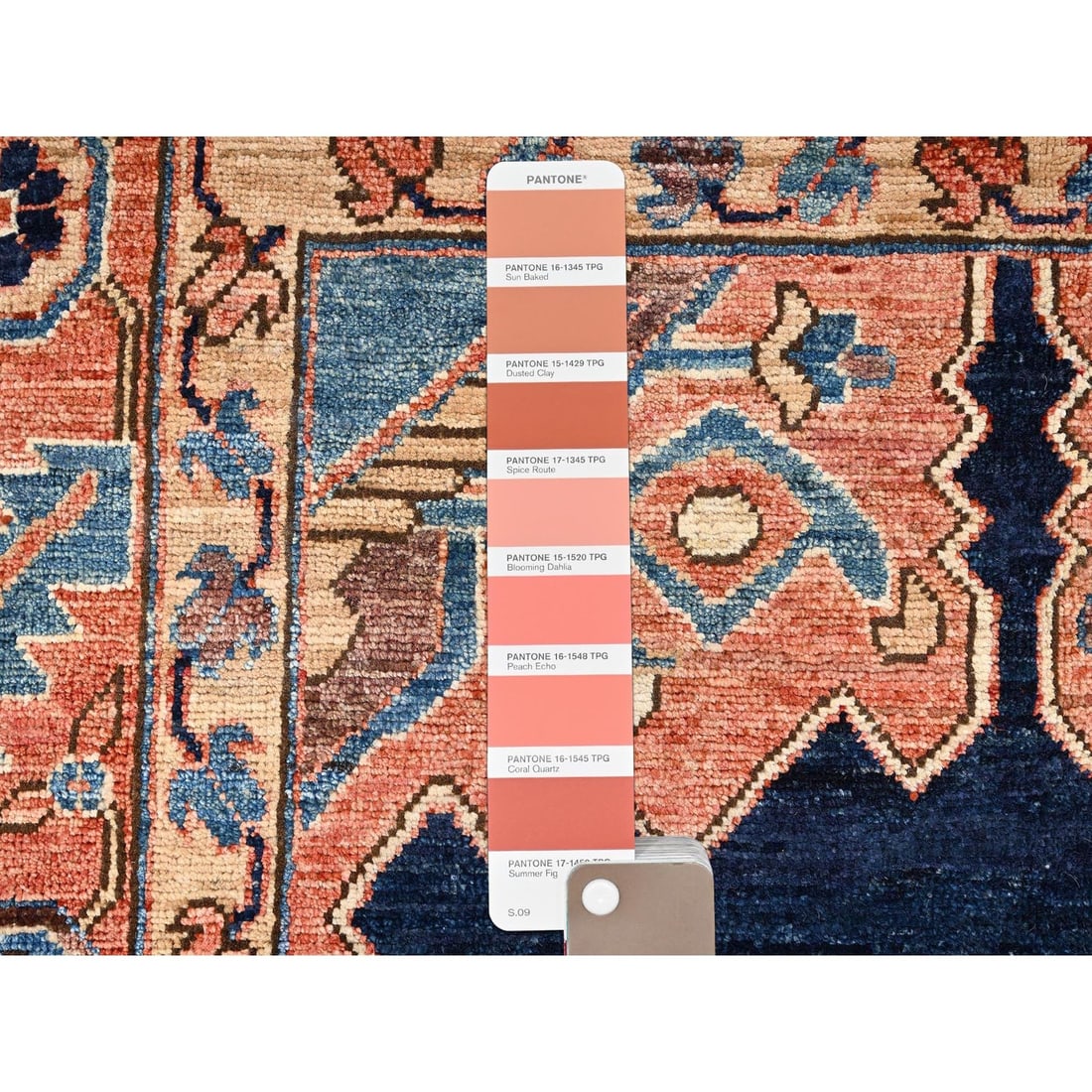 Knotted 4'1x6'9" Orange Wool Rug Serapi Heris Design Aryana Grade Hand - 4