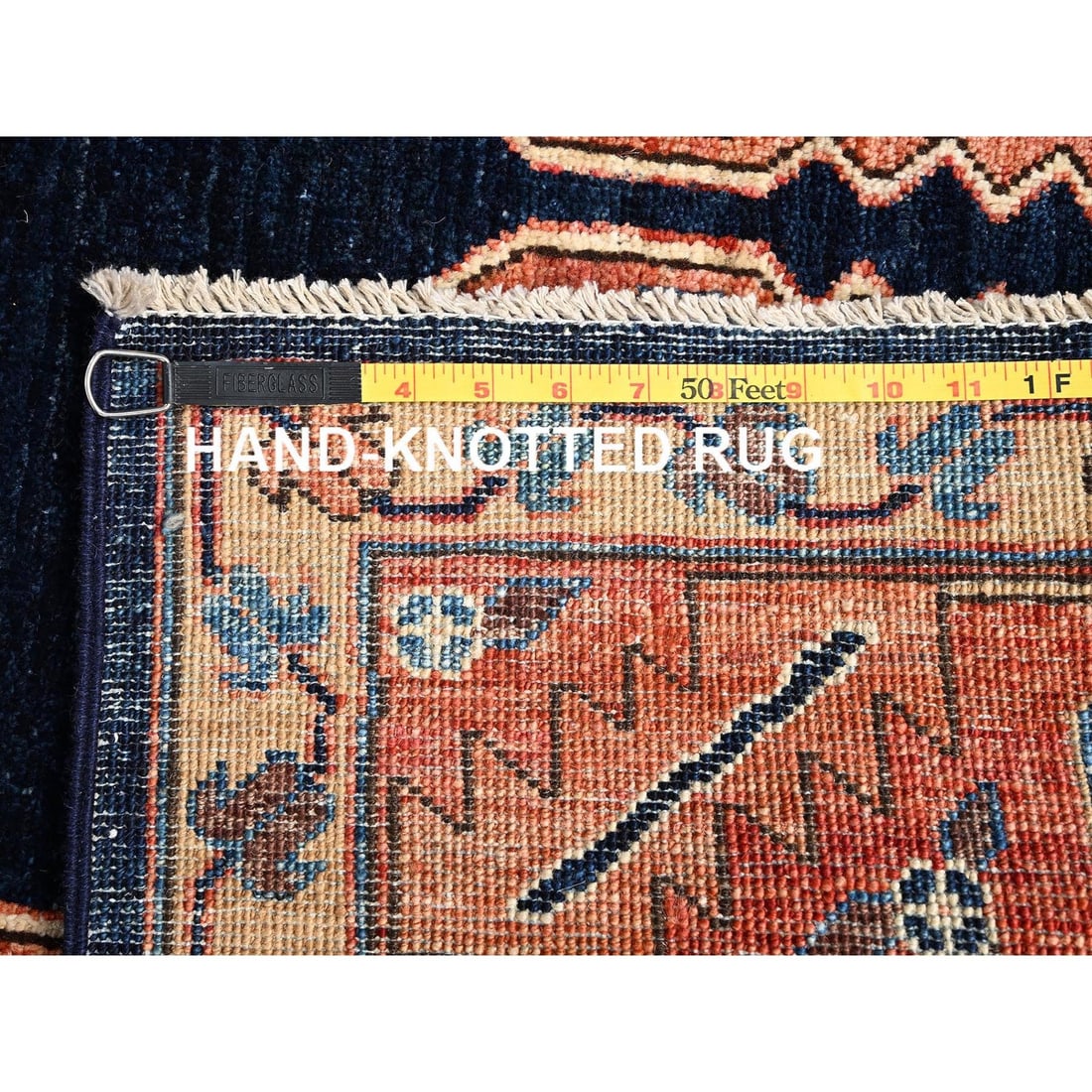 Knotted 4'1x6'9" Orange Wool Rug Serapi Heris Design Aryana Grade Hand - 7