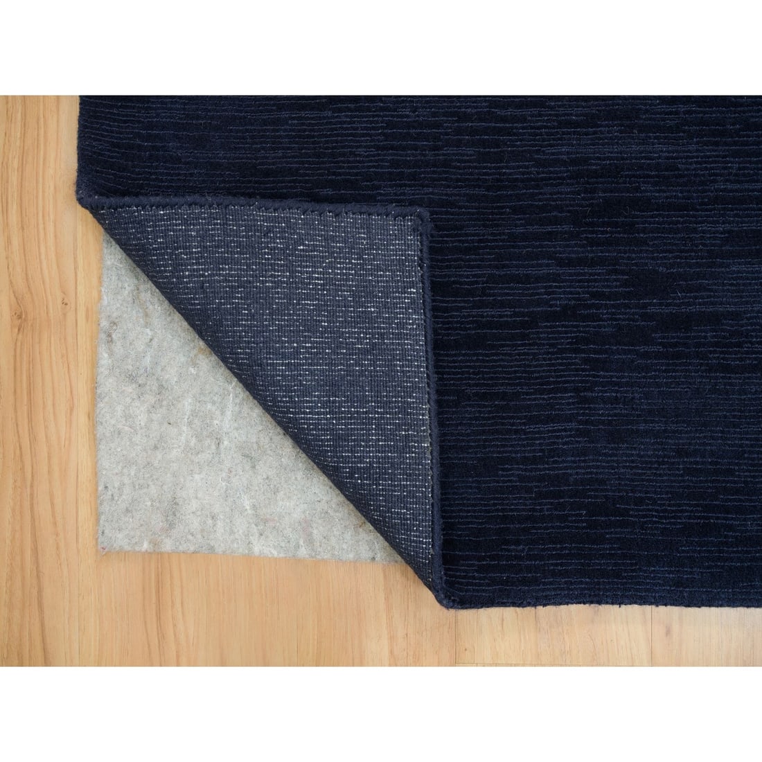 Rug 9'1"x12' Oxford Blue Wool and Plant Based Silk Loom Knotted Oriental - 5
