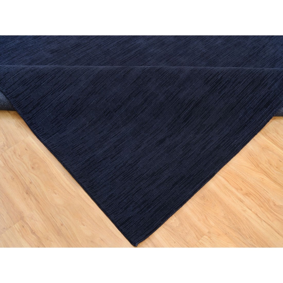 Rug 9'1"x12' Oxford Blue Wool and Plant Based Silk Loom Knotted Oriental - 7