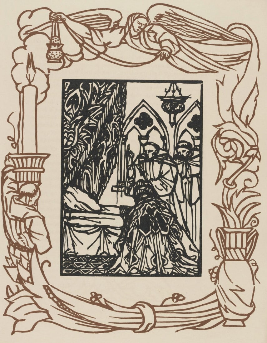 Woodcut - mile Bernard - Composition (Morane - No. 100) - Les Petites Fleurs de St. Franoise (1 of 10)