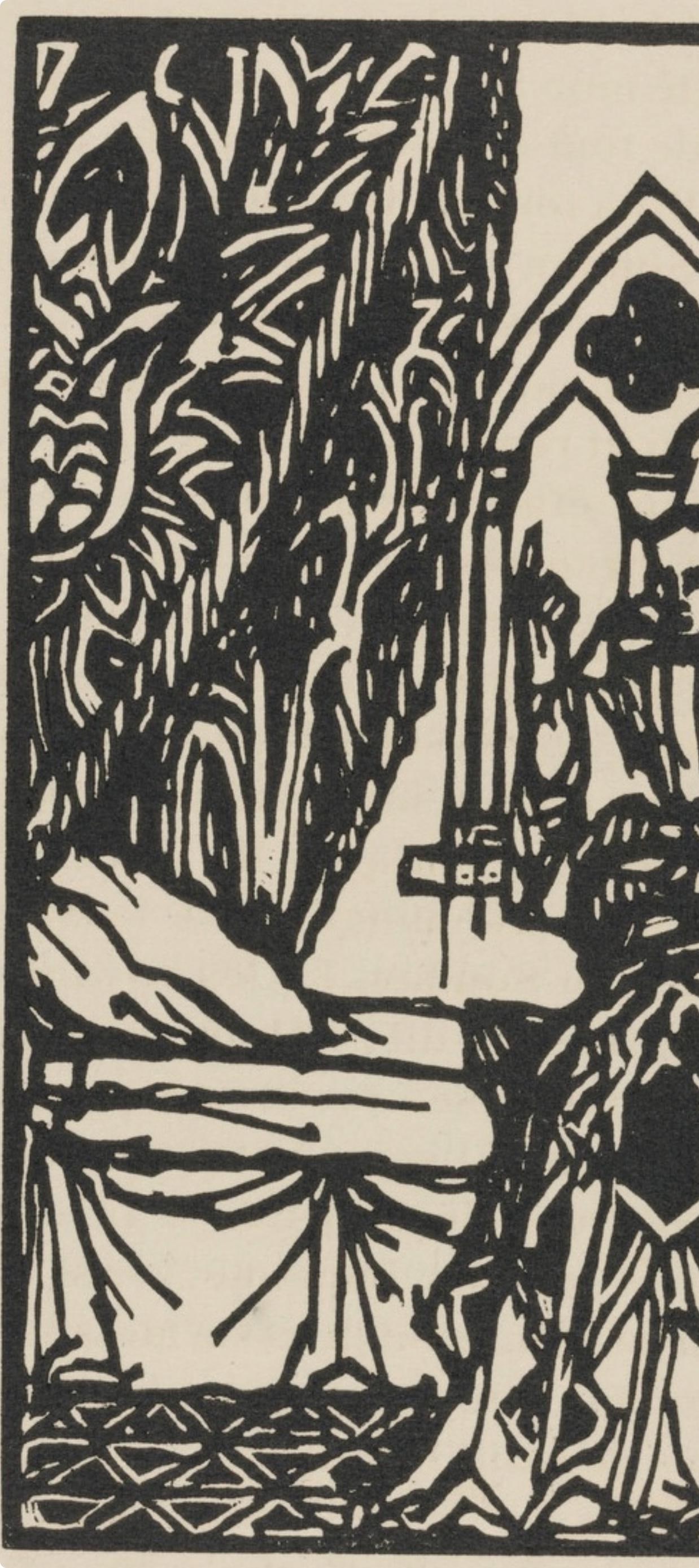 Woodcut - mile Bernard - Composition (Morane - No. 100) - Les Petites Fleurs de St. Franoise - 3