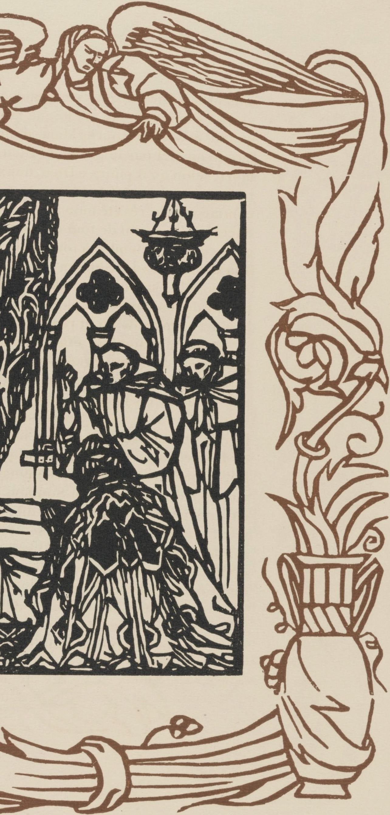 Woodcut - mile Bernard - Composition (Morane - No. 100) - Les Petites Fleurs de St. Franoise - 6