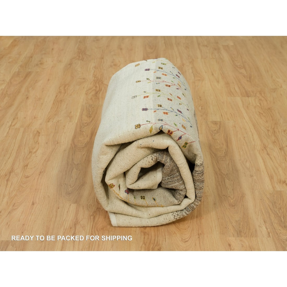 Rug 8'9"x11'8" Swan White Gabbeh Tree Soft Wool Hand Knotted Oriental - 10