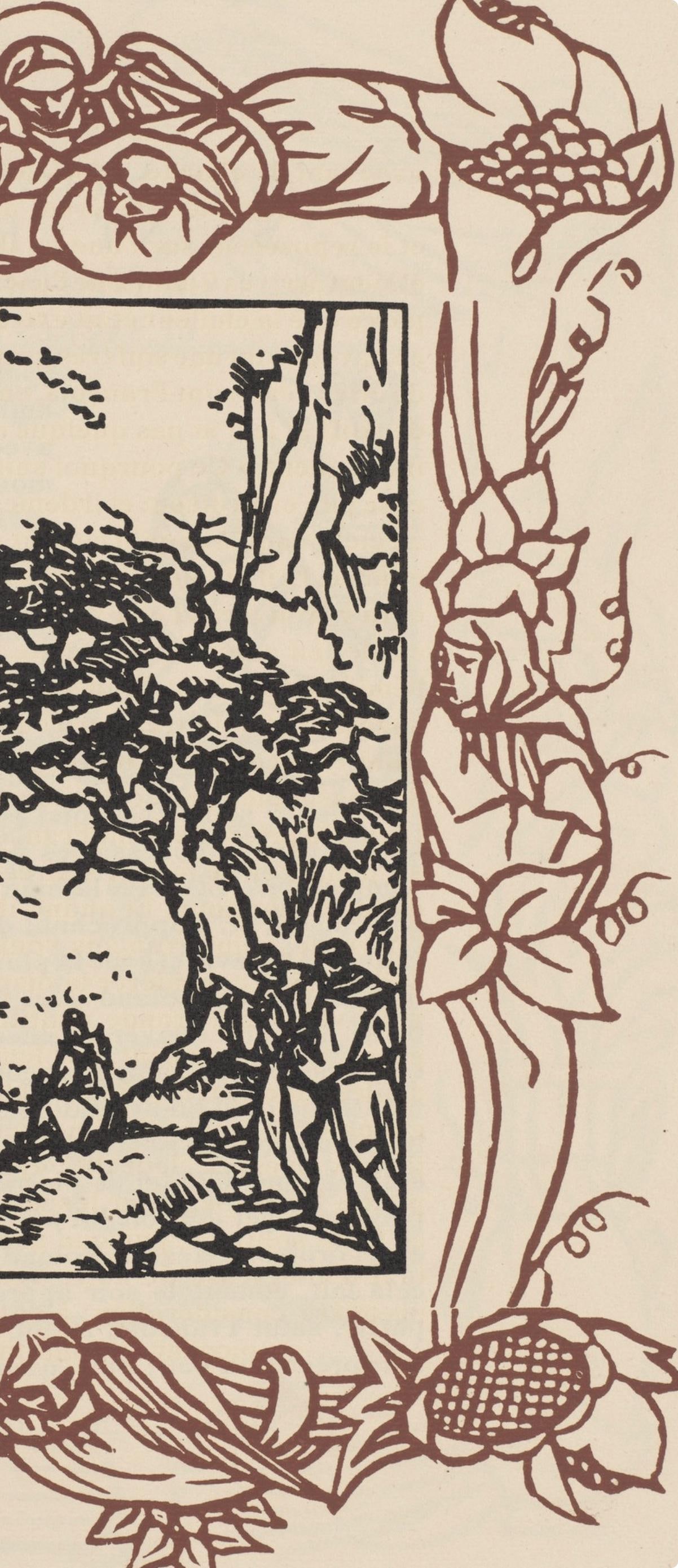 Woodcut - mile Bernard - Composition (Morane - No. 100) - Les Petites Fleurs de St. Franoise - 6