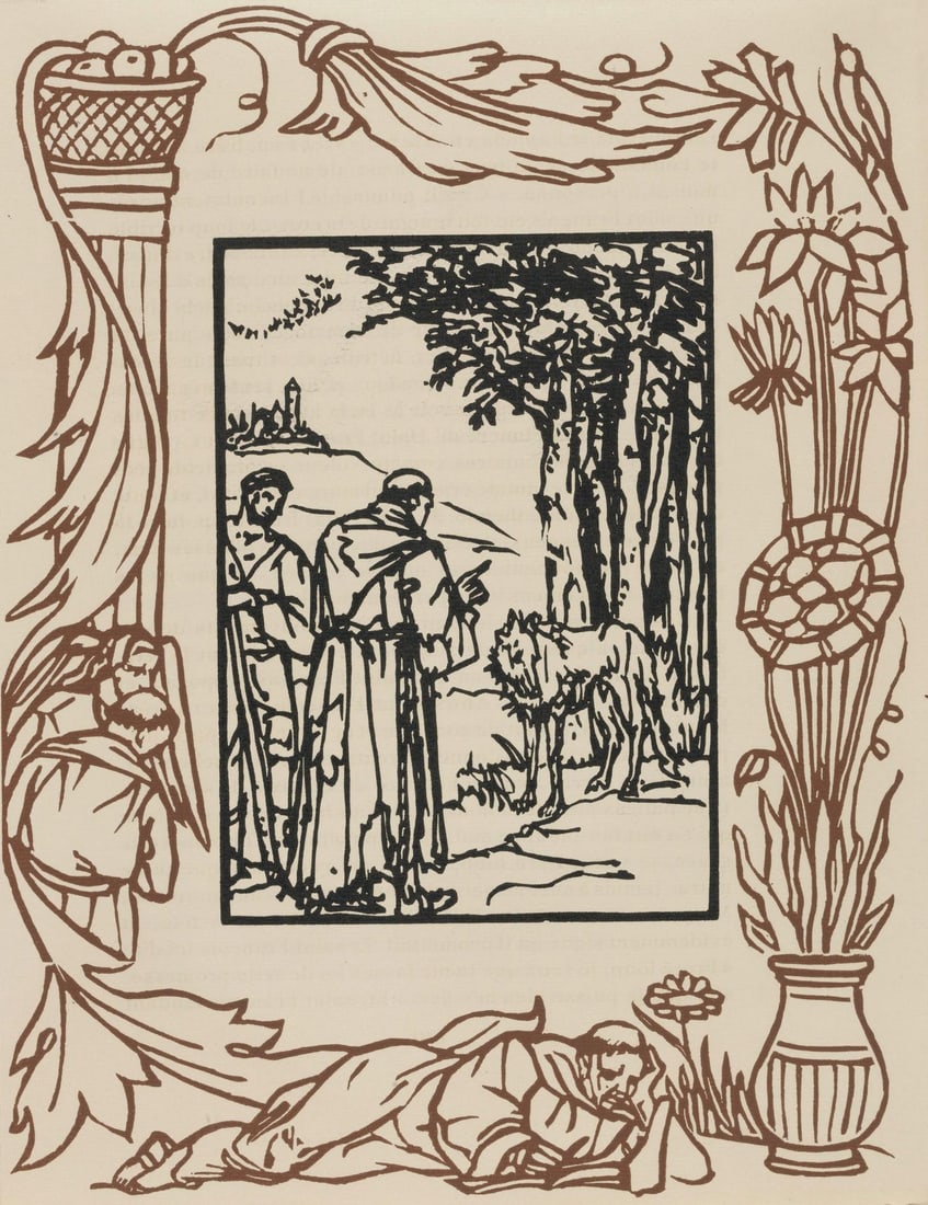 Woodcut - mile Bernard - Composition (Morane - No. 100) - Les Petites Fleurs de St. Franoise (1 of 10)