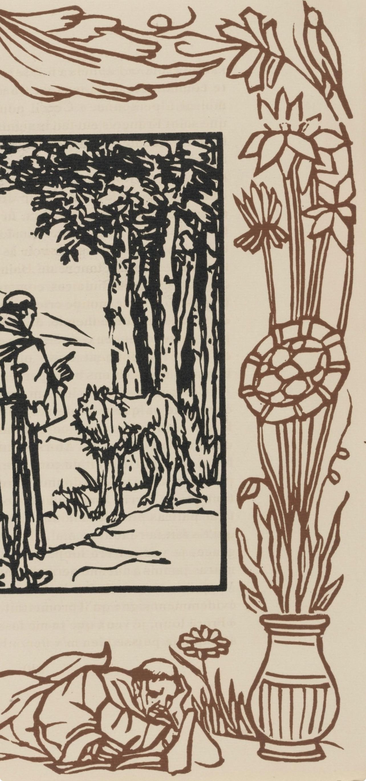 Woodcut - mile Bernard - Composition (Morane - No. 100) - Les Petites Fleurs de St. Franoise - 6