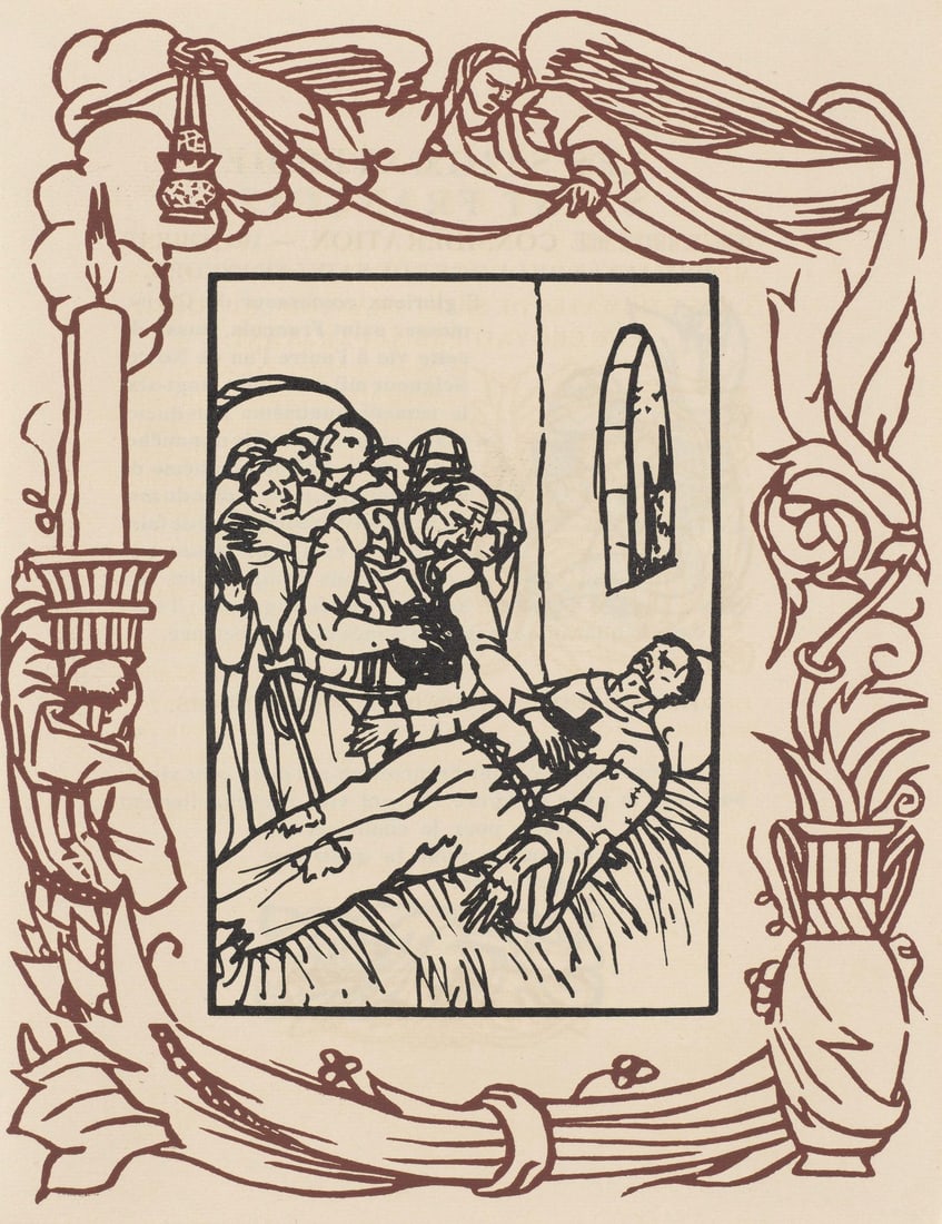 Woodcut - mile Bernard - Composition (Morane - No. 100) - Les Petites Fleurs de St. Franoise (1 of 10)